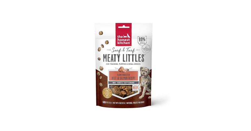 THE HONEST KITCHEN Dog Beef & Salmon Meaty Littles Treats 4 oz professional product photo ready to upload to shopify