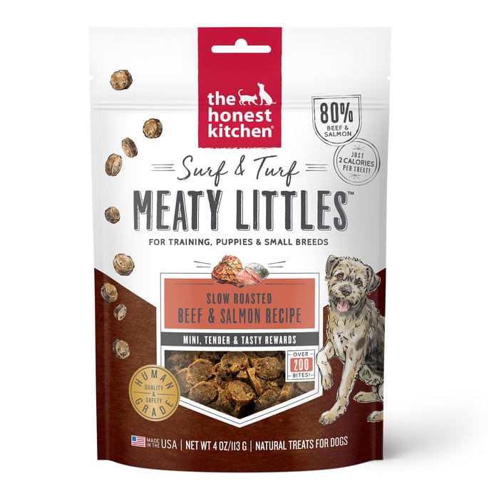THE HONEST KITCHEN Dog Beef & Salmon Meaty Littles Treats 4 oz professional product photo ready to upload to shopify
