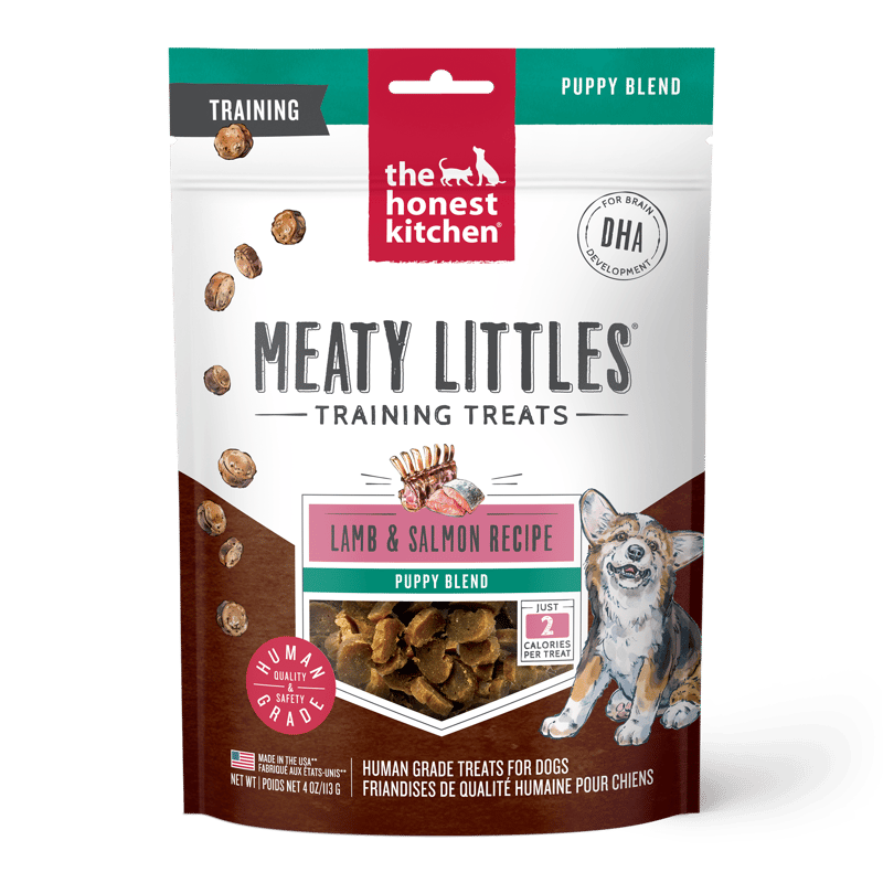 THE HONEST KITCHEN Dog Lamb & Salmon Puppy Meaty Littles Treats 4 oz professional product photo ready to upload to shopify