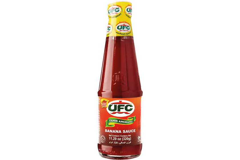 UFC Banana Sauce 320g professional product photo ready to upload to shopify