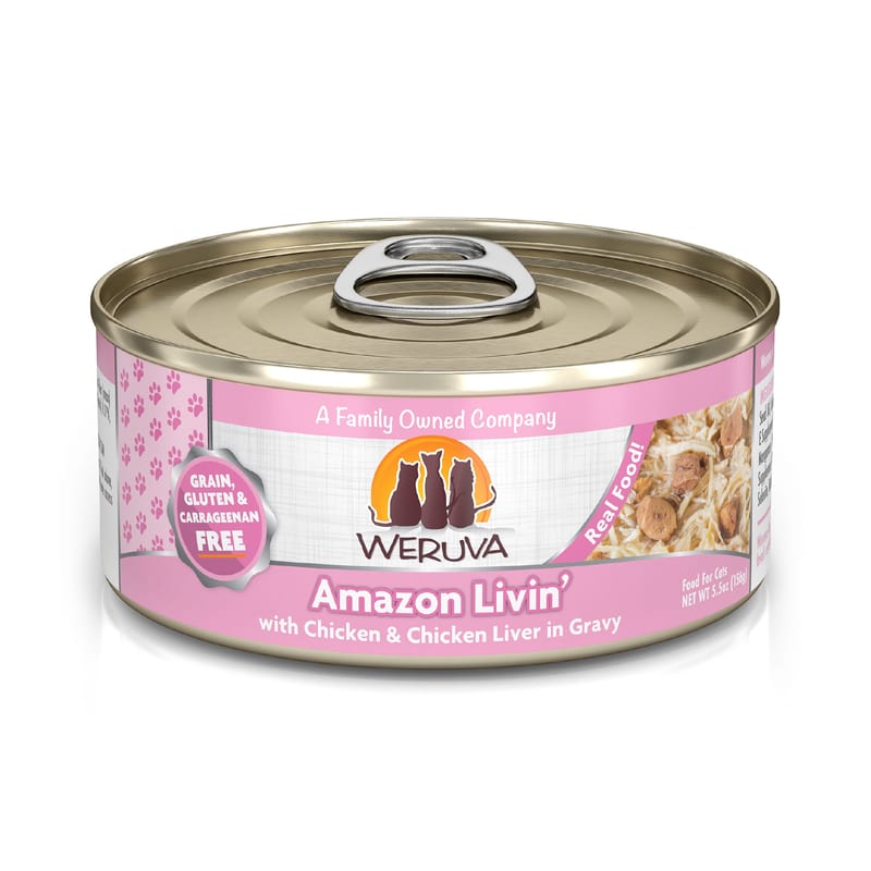 Weruva Amazon Livin with chicken and chicken liver in gravy 3oz professional product photo ready to upload to shopify