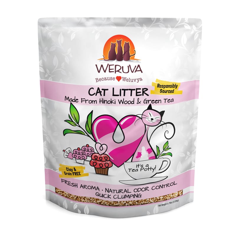 WERUVA CAT TEA POTTY LITTER 11.7LB BAG professional product photo ready to upload to shopify