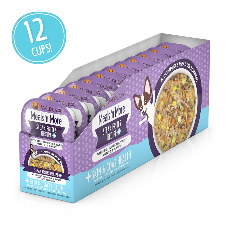 WERUVA Dog Meals N' More Steak Frites Recipe Plus 3.5oz professional product photo ready to upload to shopify