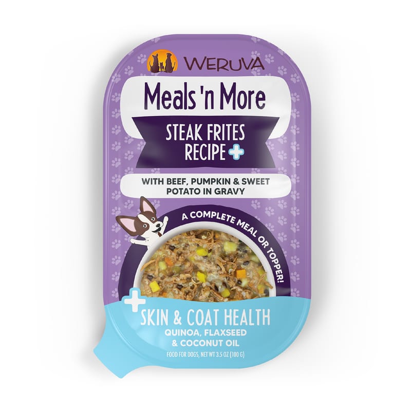 WERUVA Dog Meals N' More Steak Frites Recipe Plus 3.5oz professional product photo ready to upload to shopify