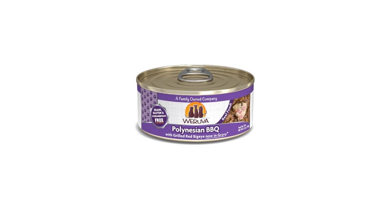 Weruva Polynesian BBQ with Grilled Red Bigeye in Gravy 3oz professional product photo ready to upload to shopify