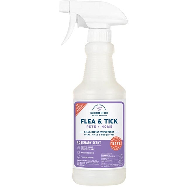 WONDERCIDE Dog & Cat Rosemary Flea & Tick Spray For Pets & Home With Natural Essential Oils 16 oz professional product photo ready to upload to shopify
